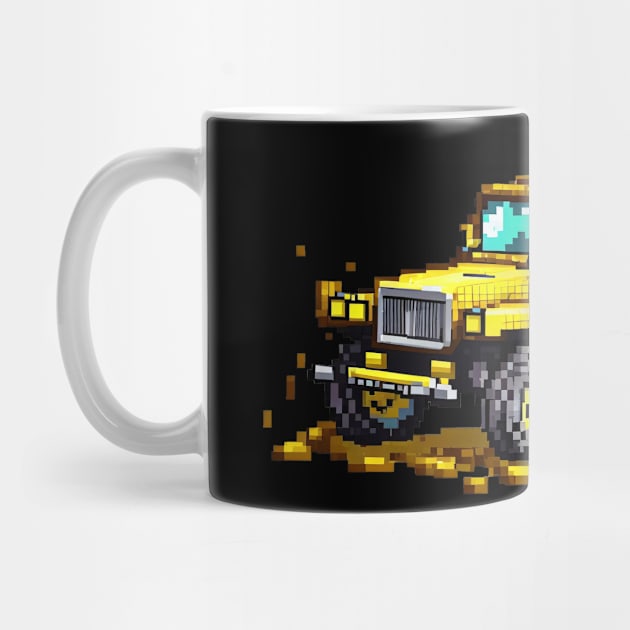 Destroyed Yellow Jeep Pixel Art by D.A.P